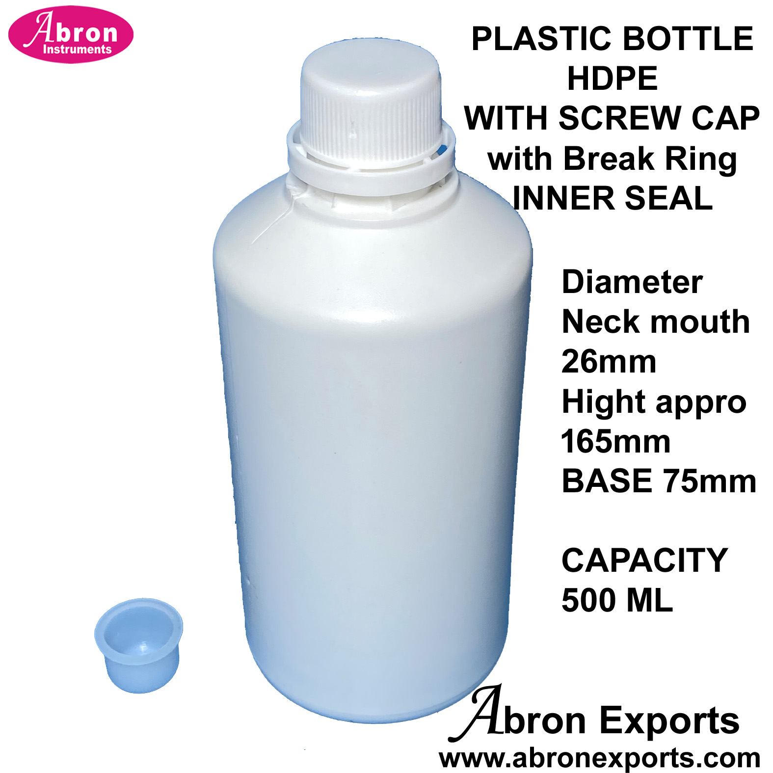 Plastic bottle 500ml HDPE screw cap lockable breaking ring with inner ...